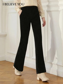 ES TICU JUMS Velvets, mikro ikdienas bikses sievietēm, 2023. gada ziema, jaunas biezas bikses, sieviešu korejiešu versija, 2234045422