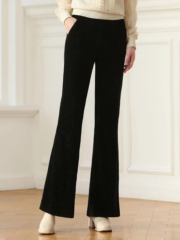 ES TICU JUMS Velvets, mikro ikdienas bikses sievietēm, 2023. gada ziema, jaunas biezas bikses, sieviešu korejiešu versija, 2234045422