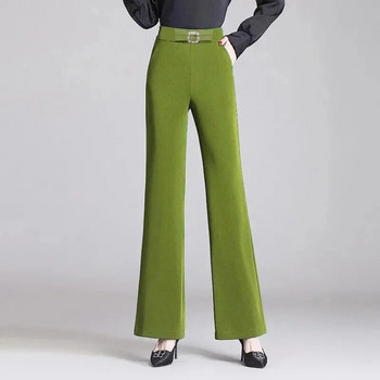 Μεγάλο μέγεθος 4xl Παντελόνι με καμπάνα Γραφείο Ελαστικό ψηλόμεσο παντελόνι Flare Γυναικείο Ανοιξιάτικο φθινόπωρο Candy Color Slim Formal Pantalones