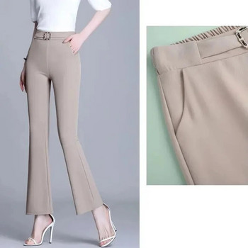 Μεγάλο μέγεθος 4xl Παντελόνι με καμπάνα Γραφείο Ελαστικό ψηλόμεσο παντελόνι Flare Γυναικείο Ανοιξιάτικο φθινόπωρο Candy Color Slim Formal Pantalones