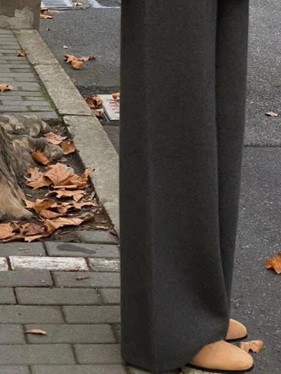 Platas bikses sievietēm rudens ziema Jauns vintage ar augstu vidukli Trikotāžas Bikses Streetwear Sieviešu Sieviešu Bikses Masīvas sporta bikses