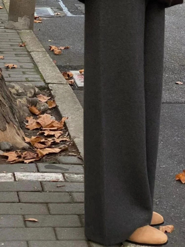 Platas bikses sievietēm rudens ziema Jauns vintage ar augstu vidukli Trikotāžas Bikses Streetwear Sieviešu Sieviešu Bikses Masīvas sporta bikses