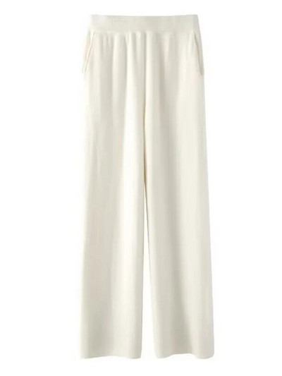 2023. gada rudens ziema — jaunas kašmira sporta bikses sievietēm, brīvas, melnas, ar augstu vidukli