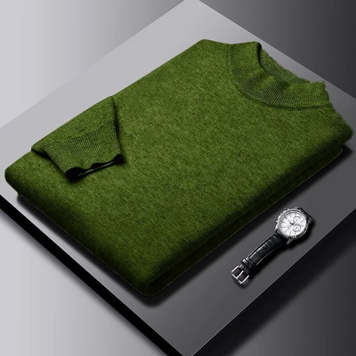 Vīriešu vienkrāsains trikotāžas džemperis, modes ikdienas, ērti topi, klasiski vīriešu džemperi ar pusapkakli