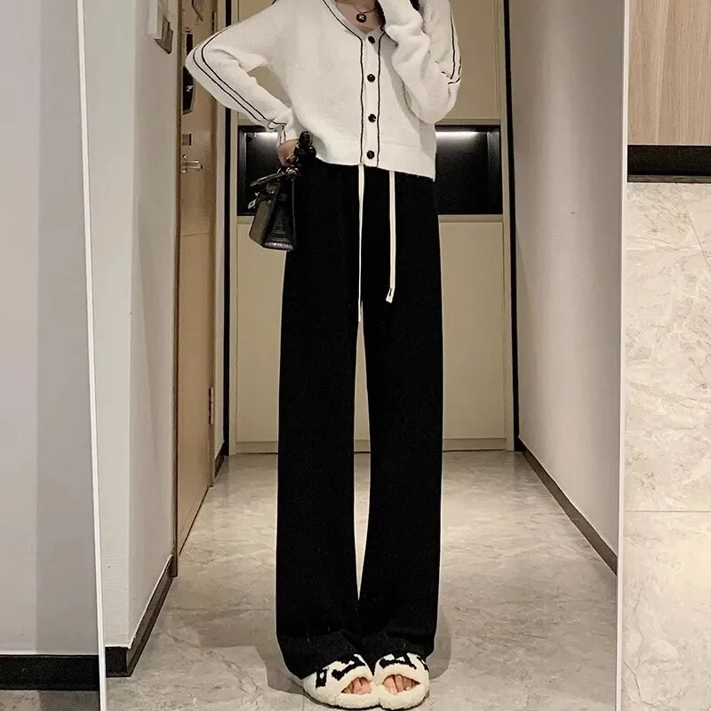 Jaunas ziemas siltas, jēra vilnas pūkainas bikses, ikdienišķas biezas sieviešu sniega apģērba krāsas Pantalone Baggy plīša flīsa odere Spodnie 2023