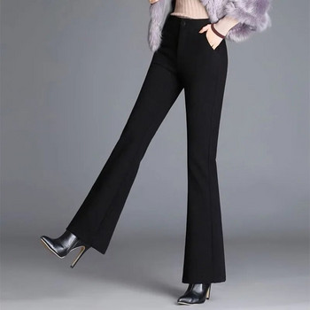 Casual ψηλόμεσο μονόχρωμο γκρι λεπτό μάλλινο παντελόνι κορεατικού στυλ Κλασικό παντελόνι Γυναικείο επίσημο κομψό Παντελόνι Flare μεγάλο μέγεθος 4XL