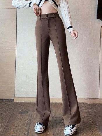 Απλή μόδα 2023 Ψηλόμεση Slim Flare Παντελόνι Γυναικεία Casual Streetwear Μακρύ παντελόνι Femme Pantalones De Mujer