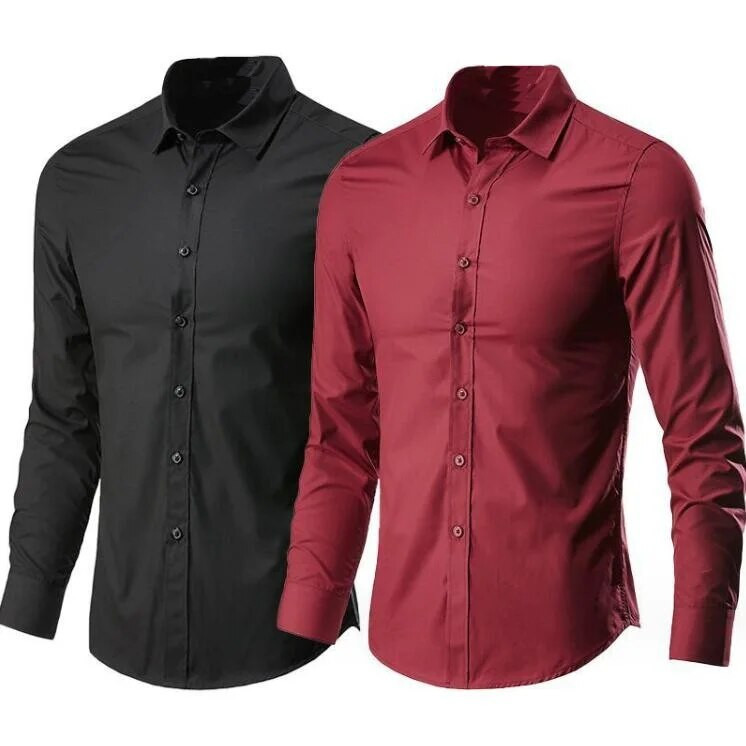 Profesionāli darba topi Vīriešu uzvalku krekli Svinīgie kleitu krekli Bez gludināšanas