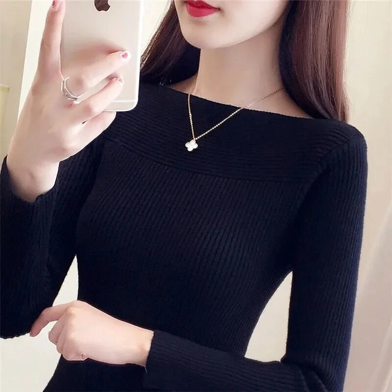 2023. gada jauns ziemas sieviešu rudens džemperis, trikotāžas, mīksts džemperis, kašmira džemperi ar O veida kakla izgriezumu. Rudens pamata džemperi apakškrekli