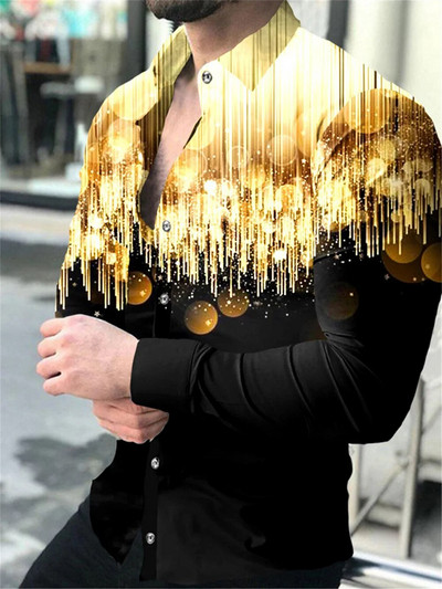 Μόδα πολυτελή ανδρικά πουκάμισα Πουκάμισο με μονό στήθος Casual μωβ Turbulent τύπωμα μακρυμάνικο μπλουζάκια Ανδρικά ρούχα Hawaii Cardigan