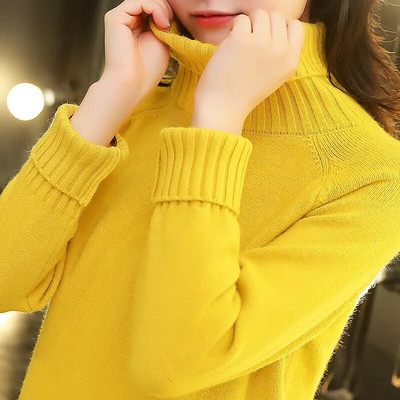 202 Jauns rudens ziemas sieviešu džemperis ar apkakli un džemperi ar garām piedurknēm, trikotāžas džemperi, džemperi, sieviešu ikdienas topi R1064