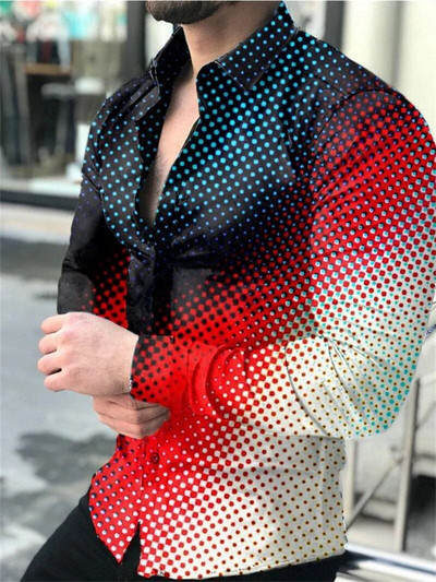 Divatos férfi hosszú ujjú ing trend design Starry Sky Luxus ingek Férfi társasági utcai alkalmi ing 2023 Lapel hosszú ujjú