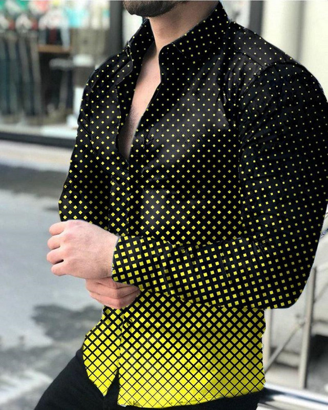 Divatos férfi hosszú ujjú ing trend design Starry Sky Luxus ingek Férfi társasági utcai alkalmi ing 2023 Lapel hosszú ujjú