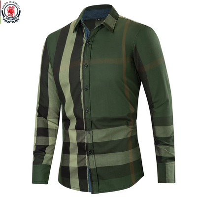 Freds Māršals, 2023. gada vasara, jauna mode, kontrasts, rūtains krekls ar garām piedurknēm, ikdienas lietišķs 100% kokvilna ar pogām uz augšu kleita krekli Topi