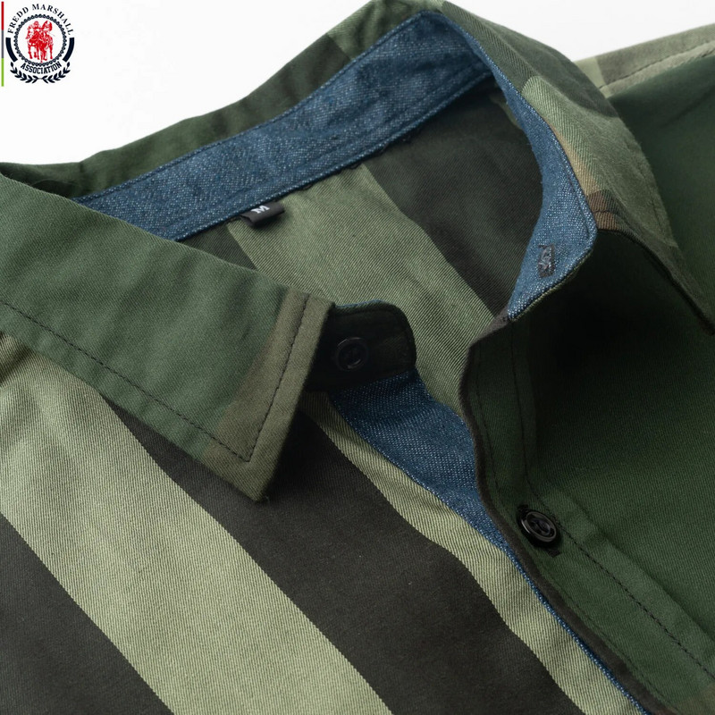 Freds Māršals, 2023. gada vasara, jauna mode, kontrasts, rūtains krekls ar garām piedurknēm, ikdienas lietišķs 100% kokvilna ar pogām uz augšu kleita krekli Topi