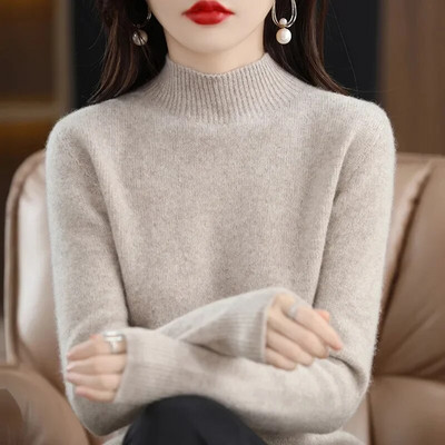 2023-as őszi, téli vastag pulóver, női kötött, bordás pulóver, hosszú ujjú garbós karcsú pulóver puha, melegen húzható női pulóver