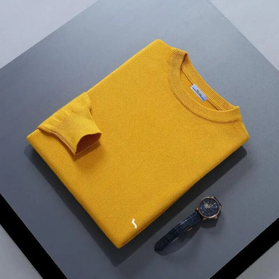 Jauns rudens ziemas vīriešu džemperis, mīksts, 100% kokvilnas, uztur siltumu, trikotāžas Harmont izšuvumi ar O veida kakla izgriezumu garām piedurknēm, vienkrāsaini džemperi