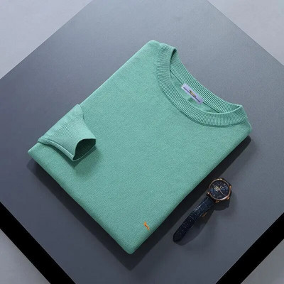 Jauns rudens ziemas vīriešu džemperis, mīksts, 100% kokvilnas, uztur siltumu, trikotāžas Harmont izšuvumi ar O veida kakla izgriezumu garām piedurknēm, vienkrāsaini džemperi