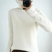 Merino vilnas sieviešu džemperis, 2023. gada rudens un ziemas jauns modes sieviešu džemperis, silts džemperis ar apkakli