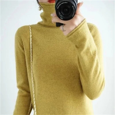 Merino vilnas sieviešu džemperis, 2023. gada rudens un ziemas jauns modes sieviešu džemperis, silts džemperis ar apkakli