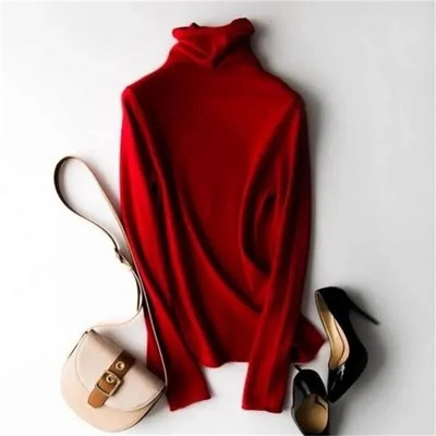 Merino vilnas sieviešu džemperis, 2023. gada rudens un ziemas jauns modes sieviešu džemperis, silts džemperis ar apkakli