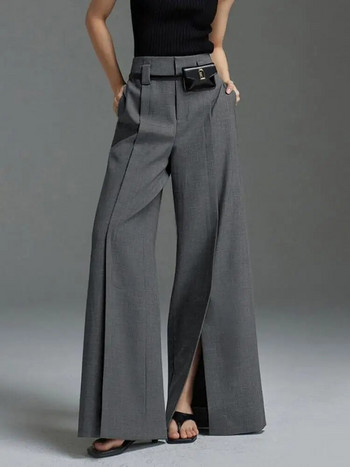 Γυναικείο επίσημο κοστούμι Freeacy Παντελόνι με ψηλόμεσο φαρδύ πόδι Διαχωρισμένο παντελόνι μέχρι το πάτωμα για Γυναικεία Γυναικεία Γυναικεία Καθημερινά Ποτό