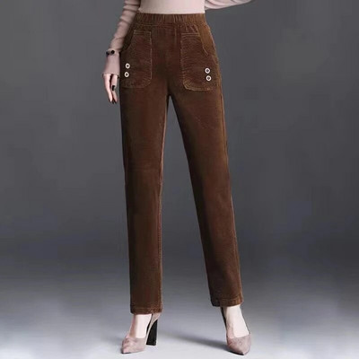 Mamma Velvet Taisnas Bikses Līdz potītei Sieviešu ikdienišķs Liels Izmērs 5xl Baggy Pantalones ar augstu vidukli Šiks Harēms sporta bikses, brīvas bikses