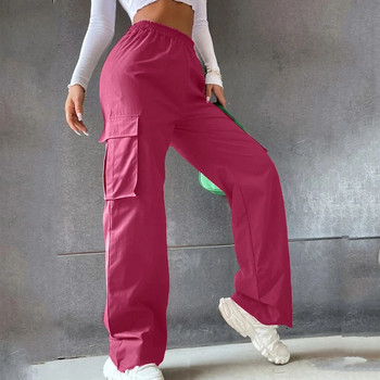 Νεαρά κορίτσια παντελόνια Casul ίσια παντελόνια φαρδιά γυναικεία φαρδιά oversize τσέπες Y2k Hip Hop μονόχρωμο παντελόνι 3XL