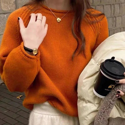 Pokiha moe naiste uus elegantne vabaaja massiivne lahtine kootud kampsun vintage O-kaelusega pikkade varrukatega naiste pulloverid šikk džemper