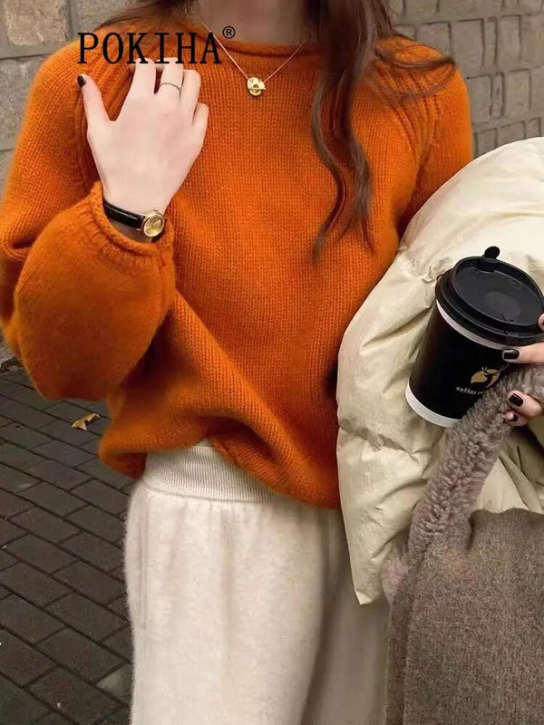 Pokiha moe naiste uus elegantne vabaaja massiivne lahtine kootud kampsun vintage O-kaelusega pikkade varrukatega naiste pulloverid šikk džemper