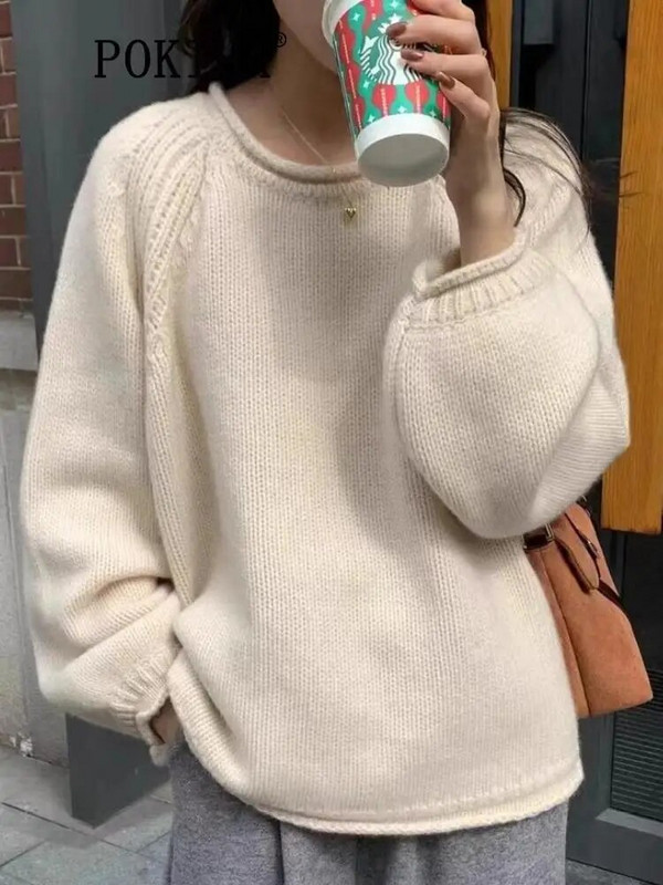 Pokiha moe naiste uus elegantne vabaaja massiivne lahtine kootud kampsun vintage O-kaelusega pikkade varrukatega naiste pulloverid šikk džemper