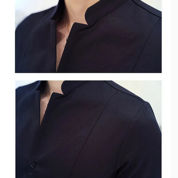 Нов стил Мъжки пролетни ежедневни рокли Ризи с дълъг ръкав/Мъжки висококачествени бизнес ризи с яка и голям размер M-3XL
