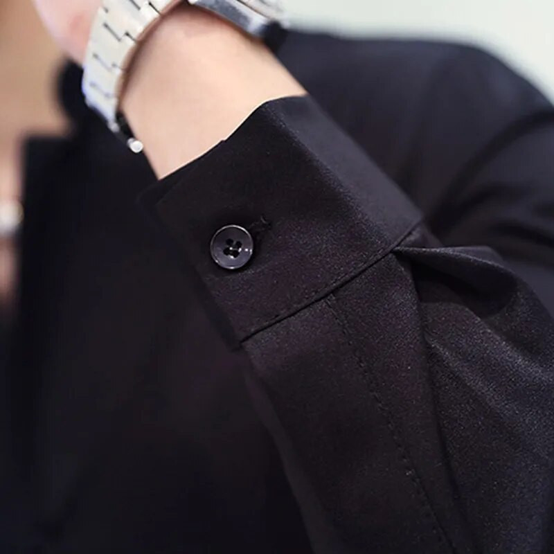 Jauna stila vīriešu pavasara ikdienas kleita krekli ar garām piedurknēm/Vīriešu augstas kvalitātes biznesa krekli uz apkakles/liela izmēra M-3XL