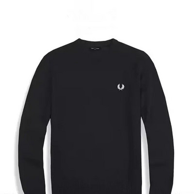 Őszi és téli férfi kötöttáru divat hímzés meleg alkalmi pulóver utcai Harajuku retro környakú pulóver