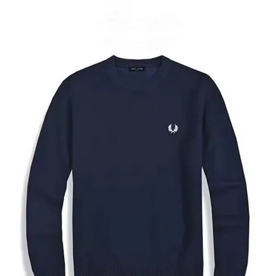 Őszi és téli férfi kötöttáru divat hímzés meleg alkalmi pulóver utcai Harajuku retro környakú pulóver