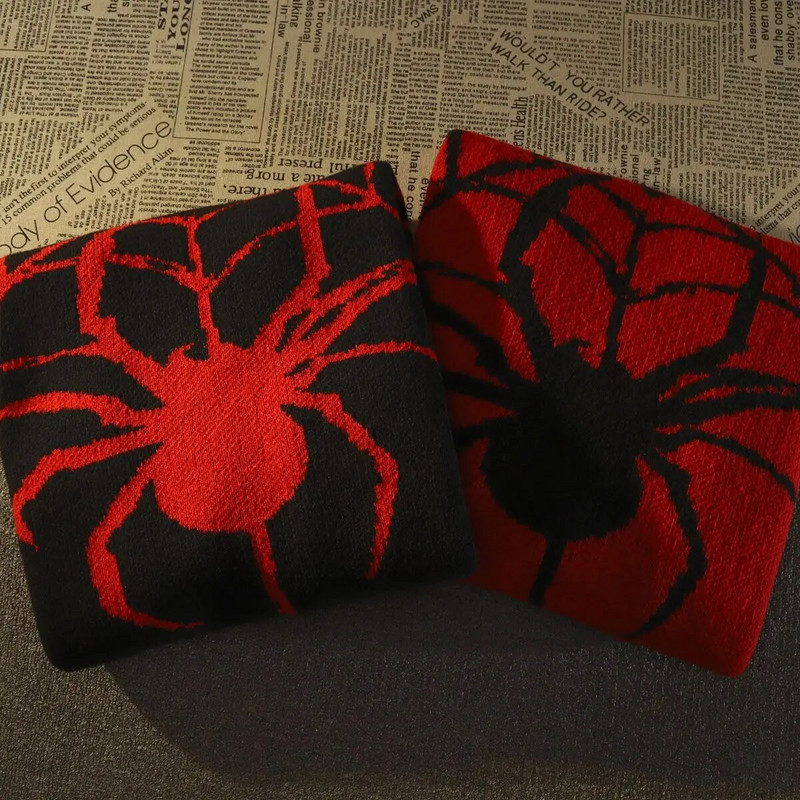 American Vintage Tide Zīmols Spider Hole džemperis Sieviešu ziemas silts trikotāžas džemperis Lielizmēra Y2k Harajuku Hip Hop vīriešu apģērbs