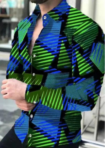 Хавайски ризи Цифрови 3D печатни ризи Мъжки модни ризи Ежедневни плажни блузи Куба Блуза с ревери Мъжко облекло Призвание