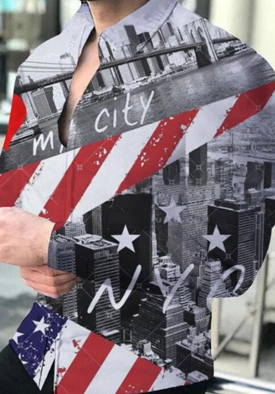 Χαβάης πουκάμισα Ψηφιακά τρισδιάστατα τυπωμένα πουκάμισα Ανδρικά πουκάμισα μόδας Casual μπλούζα παραλίας Κούβα μπλούζα πέτο Ανδρικά ρούχα Vocation