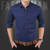 Jauns vīriešu krekls ar garām piedurknēm Luksuss, stilīgs vīriešu krekls ar apdruku Slim Fit ikdienas krekli Vīriešu kleitu krekli 5 Krāsu izmērs: M-5XL 207