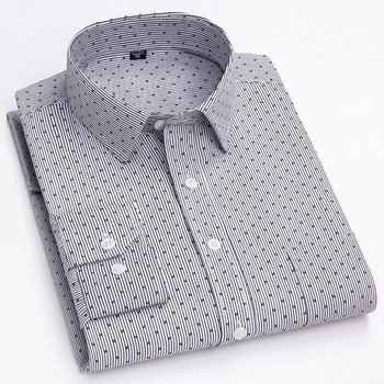 BAMBOOPLE Мъжки ежедневни ризи с дълъг ръкав Модни щампи Standard Fit Button Меки ризи за мъже Офис Бизнес Нов AEchoice