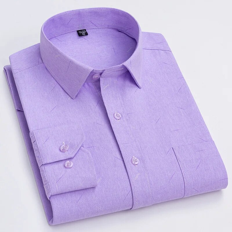 BAMBOOPLE Vīriešu ikdienas krekli ar garām piedurknēm Modes apdruka Standarta Fit Button Mīkstie krekli Vīrietim Biroja biznesam New AEchoice