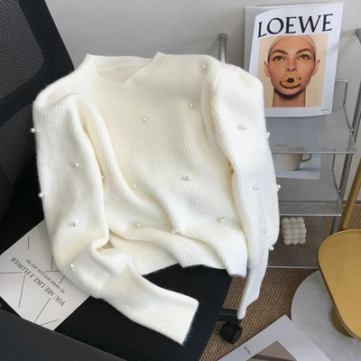 Elegants sieviešu džemperis ar O veida kakla izgriezumu, 2023. gada rudens ziemas ziemas biezums, mīksts dibens, trikotāžas džemperis, modes brīvs, garām piedurknēm