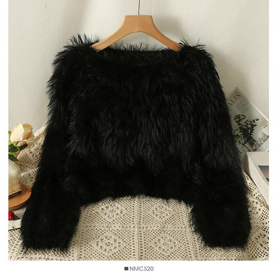 Πουλόβερ πουλόβερ για Γυναικεία Φθινόπωρο Χειμώνας 2023 Νέα Lazy Loose βελούδινα απαλά κολλώδη πλεκτά κοντό πουλόβερ ώμου