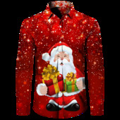 Hawaii karácsonyi témájú Mikulás fa póló férfiaknak Alkalmi vintage felsők 3d nyomtatott virágos hosszú ujjú ruházat ünnepek Y2k