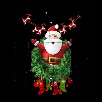 Hawaii karácsonyi témájú Mikulás fa póló férfiaknak Alkalmi vintage felsők 3d nyomtatott virágos hosszú ujjú ruházat ünnepek Y2k