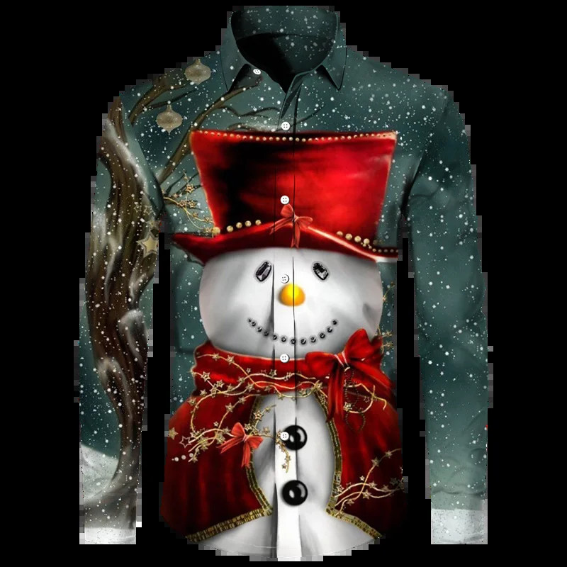 Hawaii karácsonyi témájú Mikulás fa póló férfiaknak Alkalmi vintage felsők 3d nyomtatott virágos hosszú ujjú ruházat ünnepek Y2k