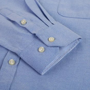 Мъжка Оксфордска карирана ежедневна риза с дълги ръкави Мъжки дизайнерски дрехи с яка с копчета Дебели работни ризи и блузи