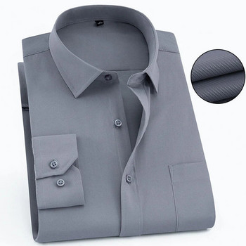 Плюс размер 9XL 8XL 7XL Мъжка бизнес ежедневна риза с дълги ръкави Класически райета Мъжка социална рокля Парти смокинг ризи Бяло синьо
