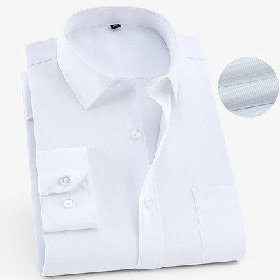 Liela izmēra 9XL 8XL 7XL Vīriešu biznesa ikdienas krekls ar garām piedurknēm Klasisks svītrains vīriešu sociālās kleitas ballītes smokings krekli balti zili