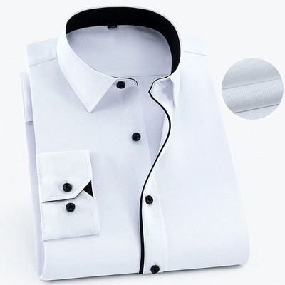 Liela izmēra 9XL 8XL 7XL Vīriešu biznesa ikdienas krekls ar garām piedurknēm Klasisks svītrains vīriešu sociālās kleitas ballītes smokings krekli balti zili